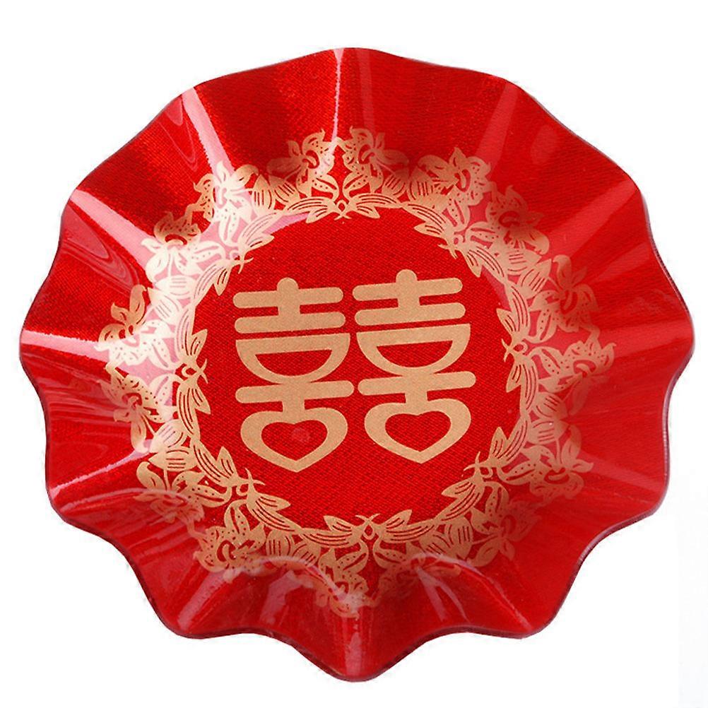 Chinese Style Dried Fruit Plate Round Snack Plate Ideal For Serving Food 22.5X22.5X2CM For Party Use 1Set