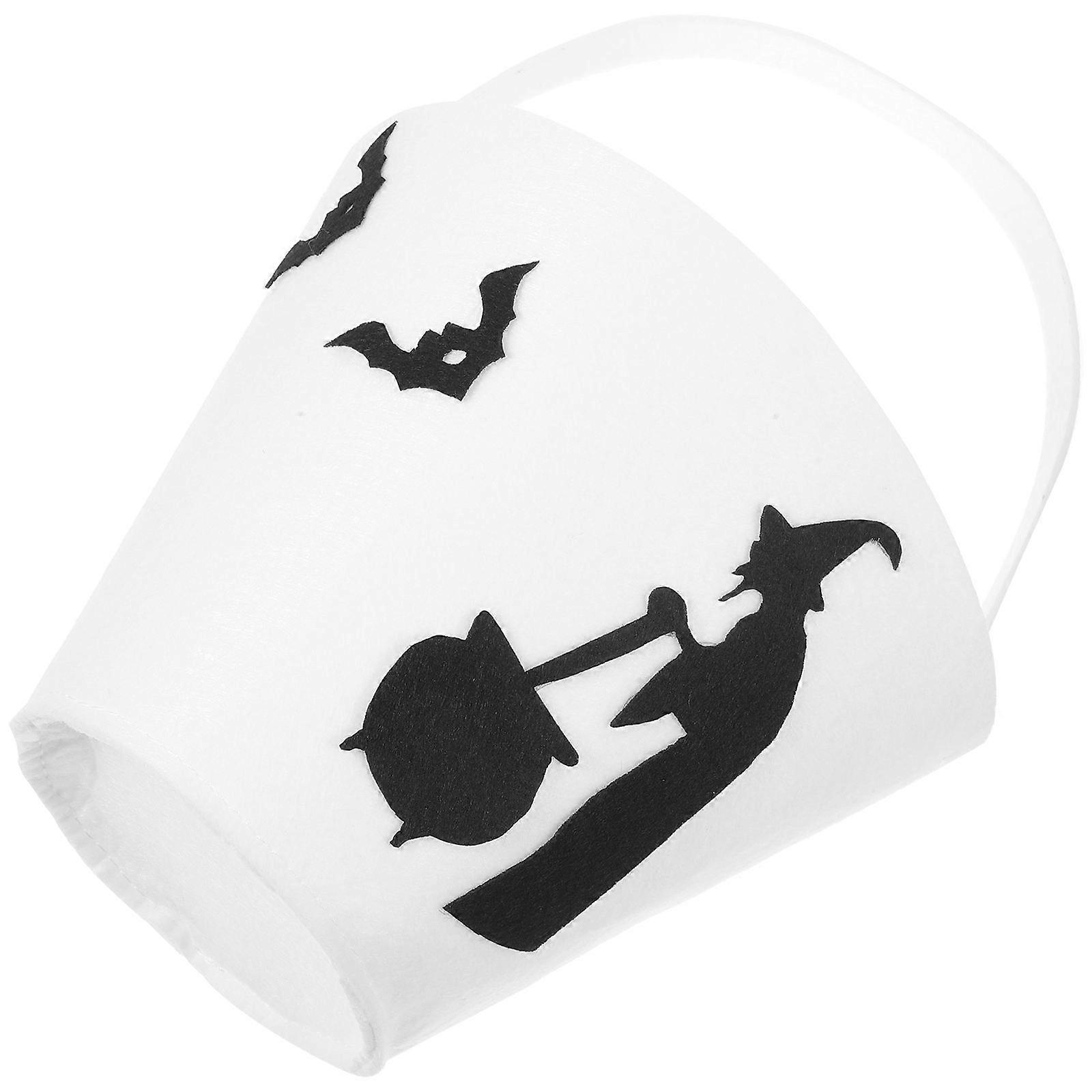 Halloween Candy Wrapping Bag Felt Candy Bag Holiday Decoration for Adults 6.29X5.89X5.89in Bucket Shape 1Pcs