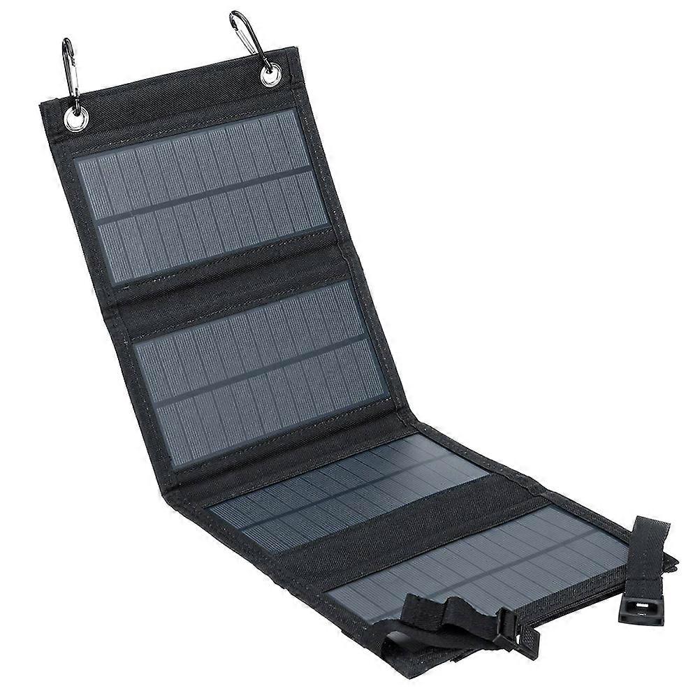 Solar Charging Panel Device With Usable USB Output For Outdoor Activities 1 Set Black Foldable Practical Design