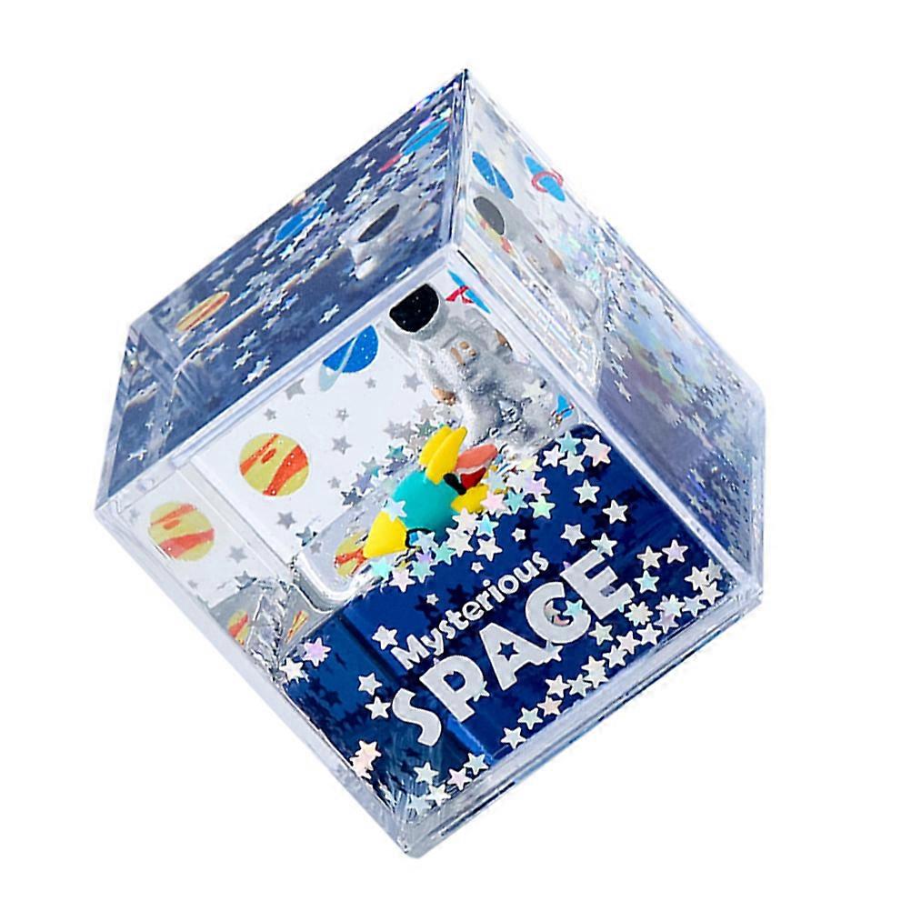 Quicksand Floating Ornament Featuring Astronaut Design For Desktop Decoration In Blue 5.2X5.2X5.2CM Stress Relief 1Set