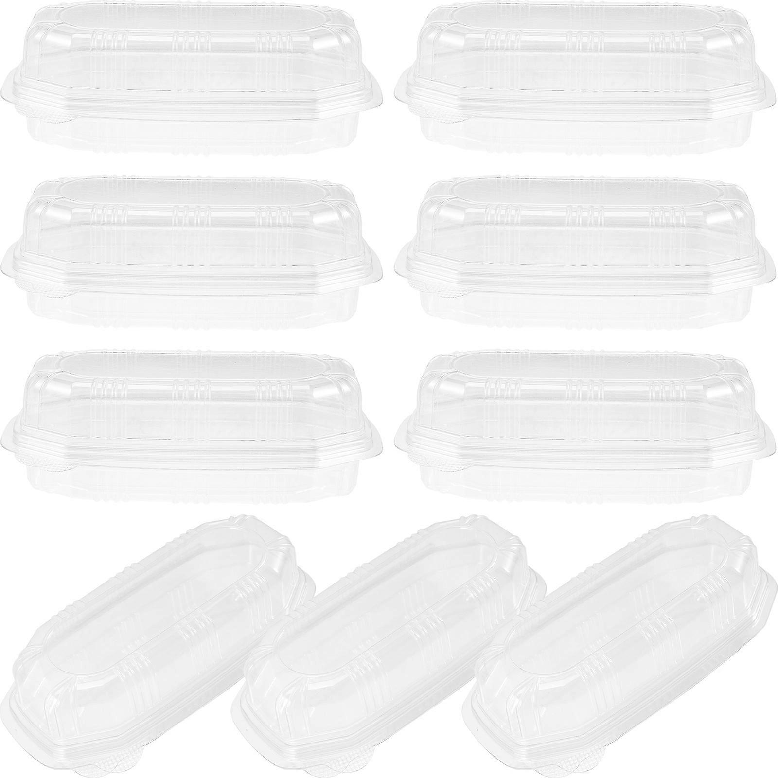 Packing 100Pcs Hinged Loaf For Bakery Store Use 16.8X7.3Cm Transparent Packaging