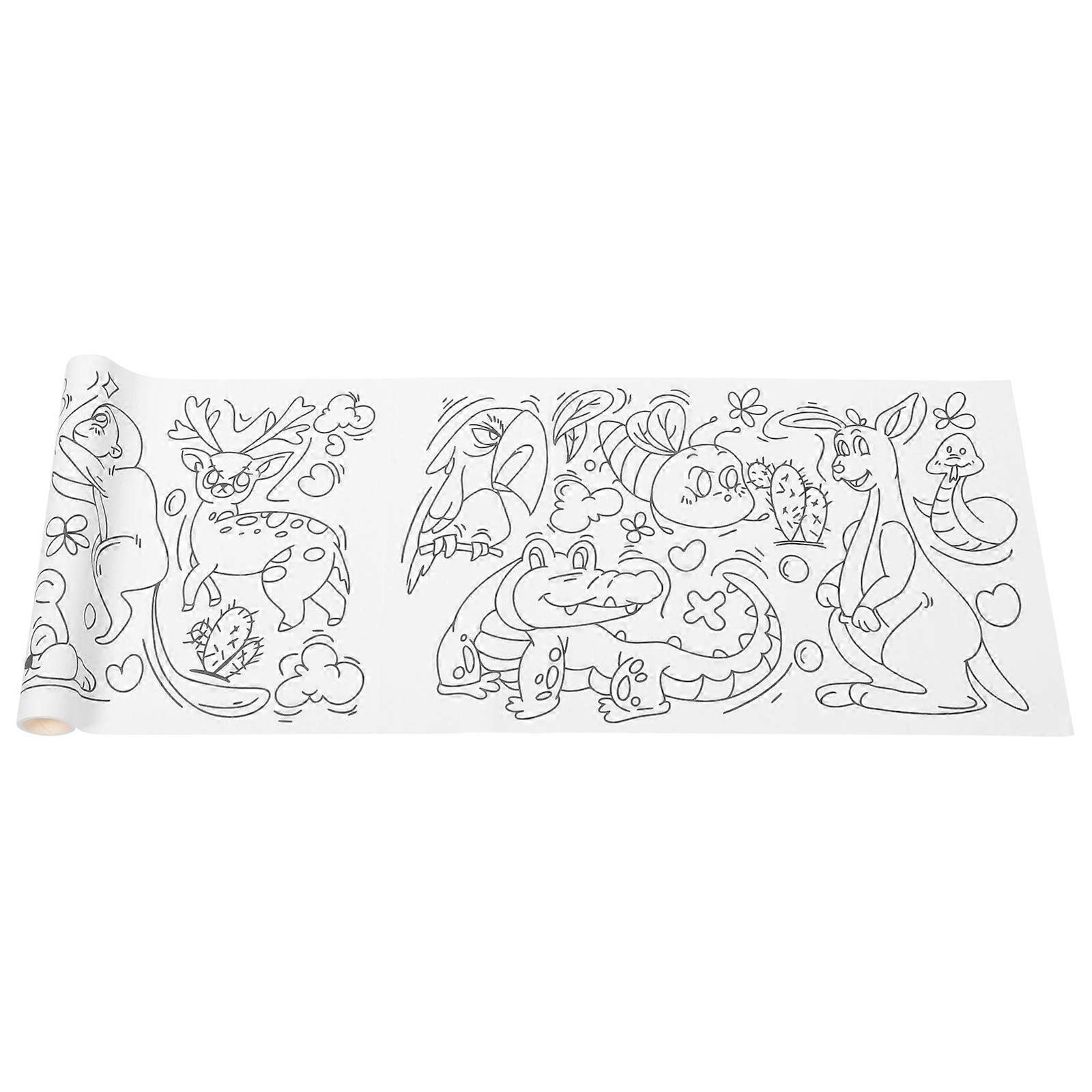 1 Roll Coloring Poster for Decorative DIY Art Painting Paper, Safe & Durable for Creative Fun and Group Activities – Animal Series