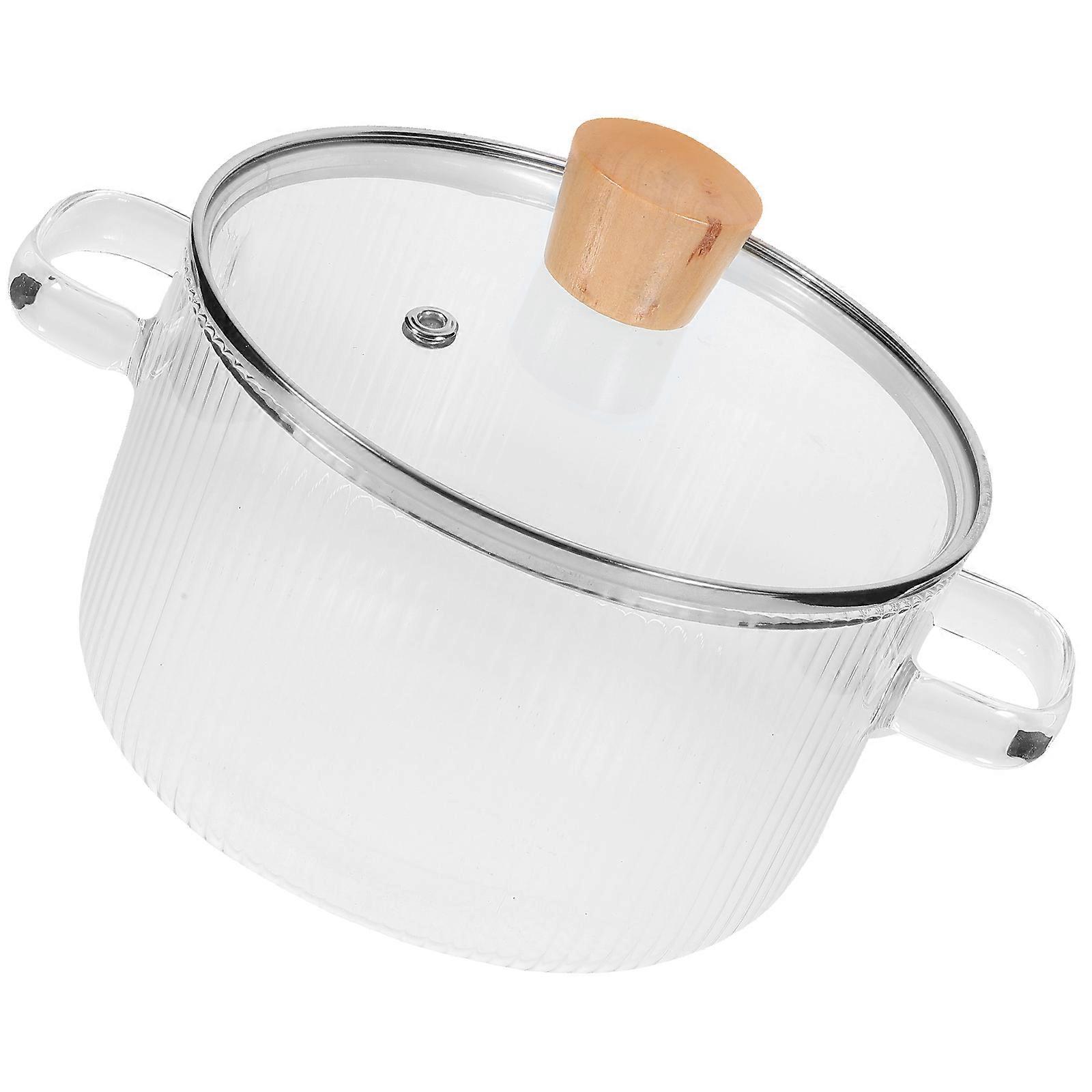ガラスストックポットキッチンヌードルポットダブルハンドルクッキングポットガラス調理器具コンロミルクポット用