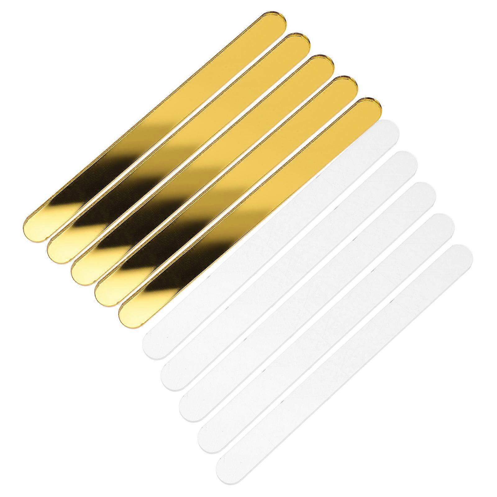 Masteelf 20PCS Flat Reusable Acrylic Ice Cream Sticks for Candy