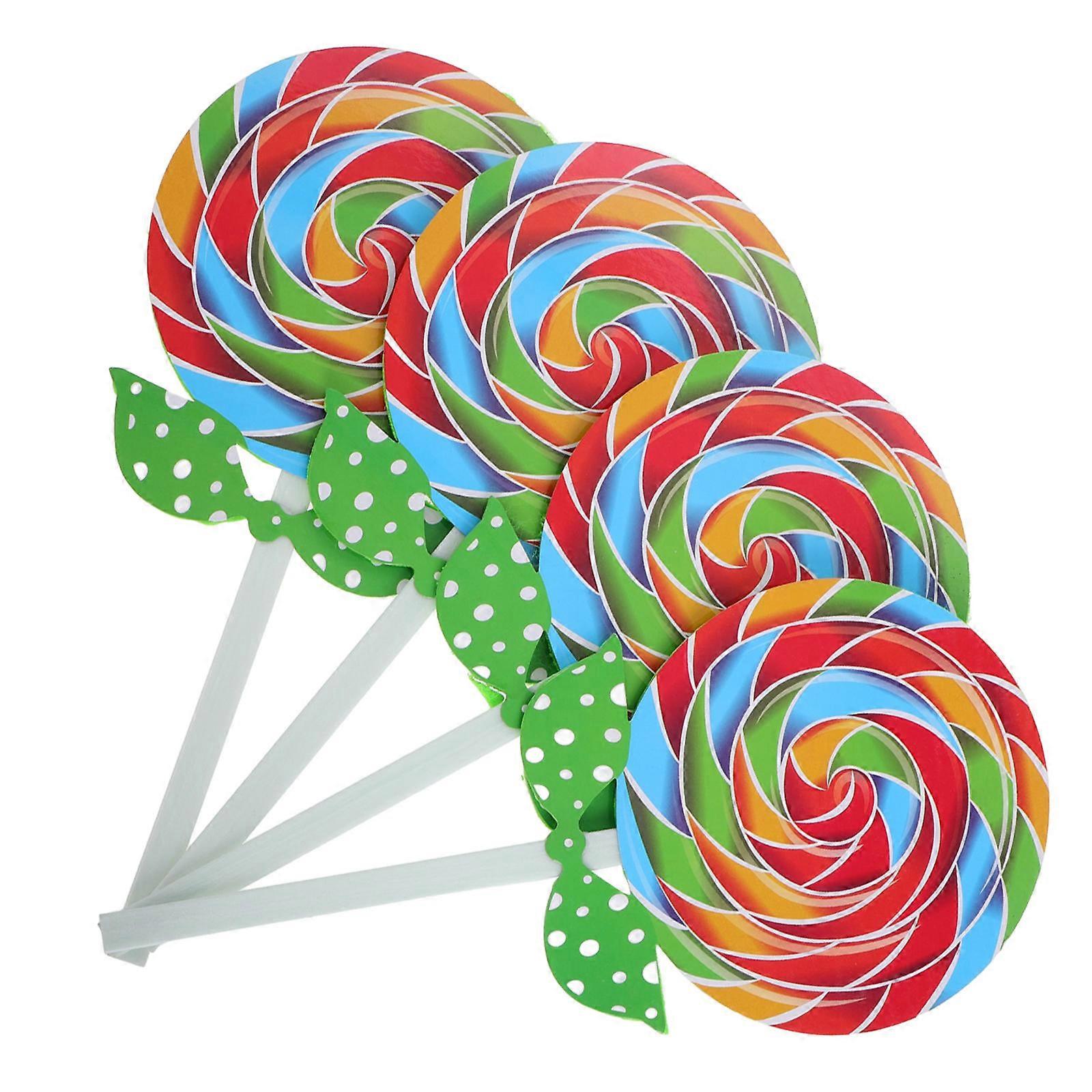 Large Round Lollipop Ornaments Ideal For Parties – 4Pcs Colorful Props For Kids Dance And Photoshoot Activities