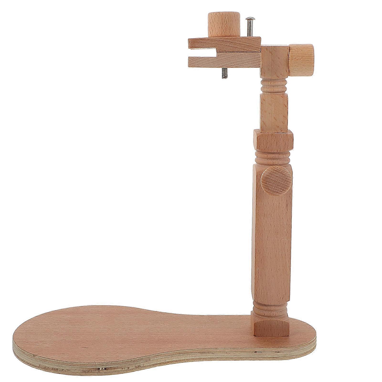 Cross Stitch Embroidery Stand 1Pcs Solid Wood Accessory Designed For Embroidery Lovers In Khaki Color With Rotatable Functionality