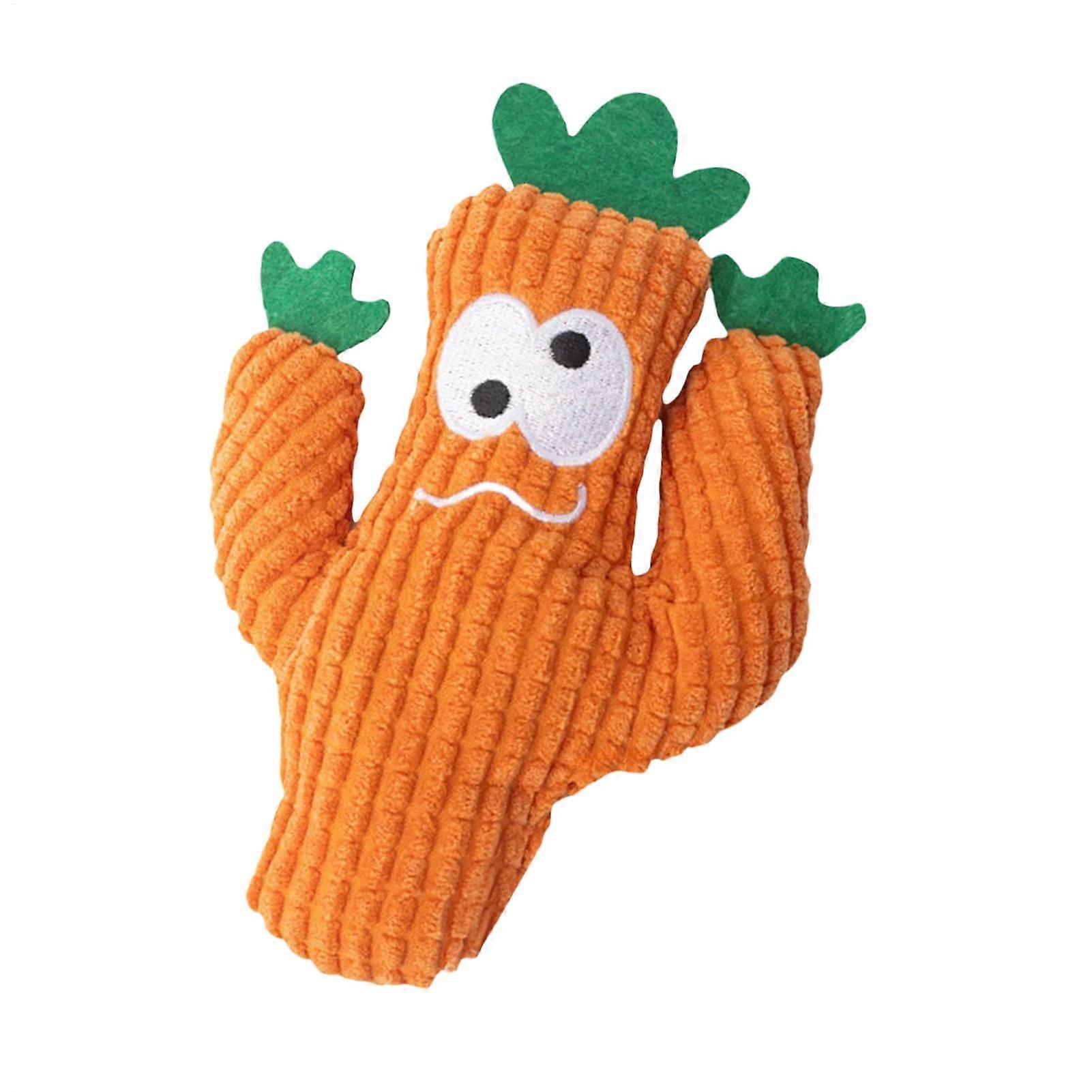 Catnip Plush Cactus Toy for Cats - Interactive Chew Cushion for Play and Mental Stimulation Orange