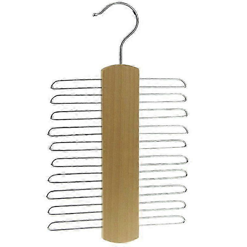 Wooden Tie Hanger Space Saving for up to 20 Belts and Ties Organizer