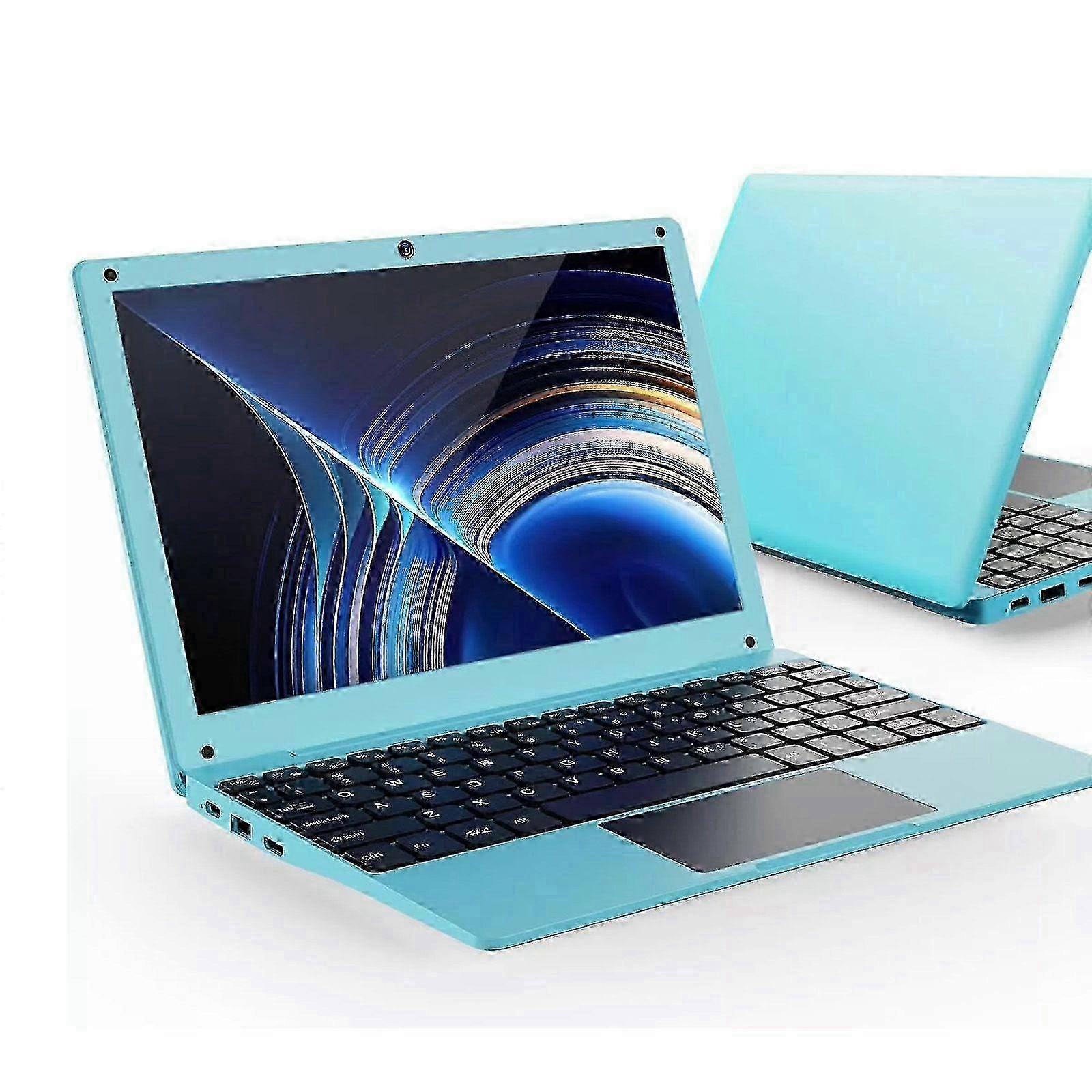 (blue) 10.1'' Laptop Android 12.0 Computer Quad Core Powered Netbook With Wifi Webcam