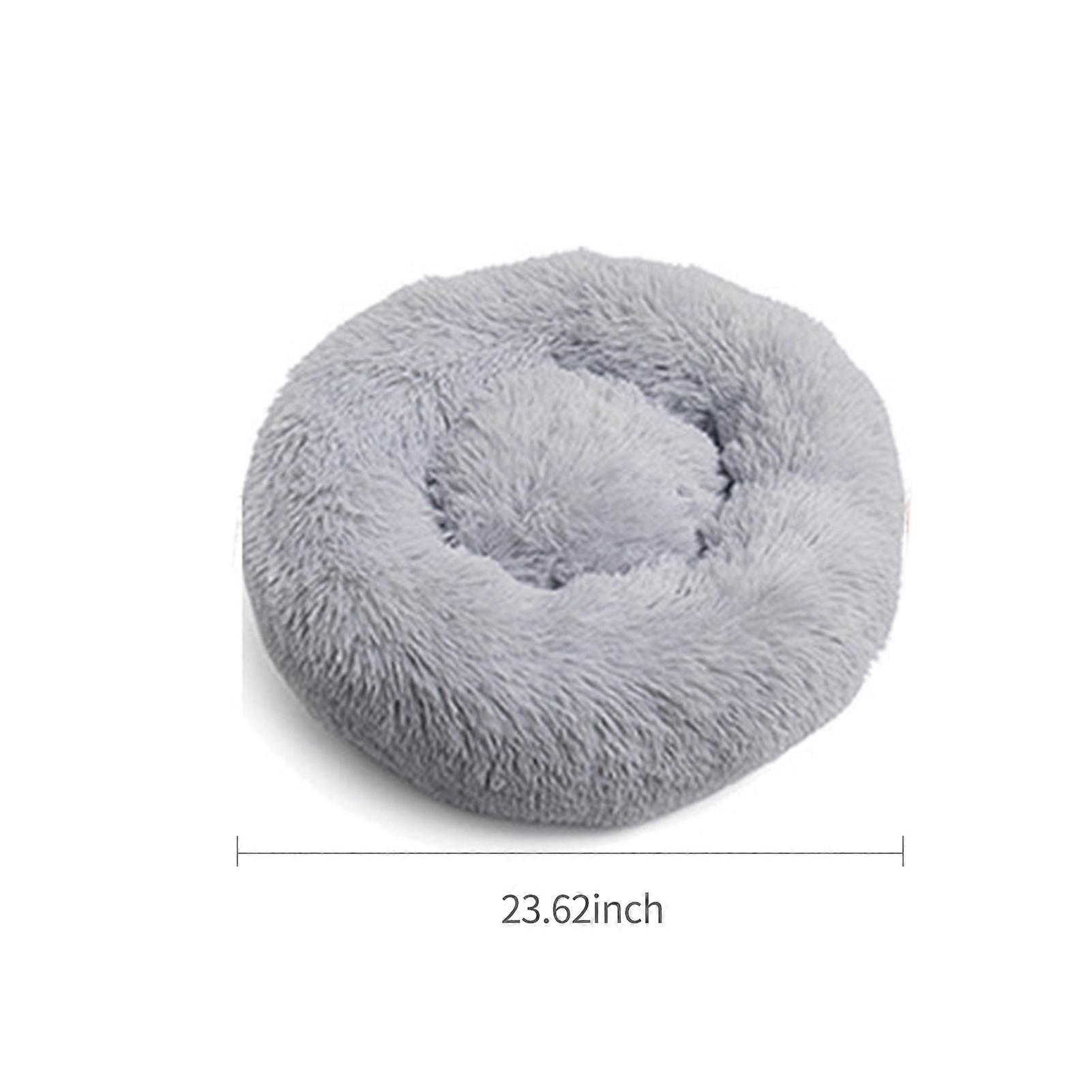 Self-Warming Cat Bed Pad 40/50/60cm Plush Non-Slip Dark Gray