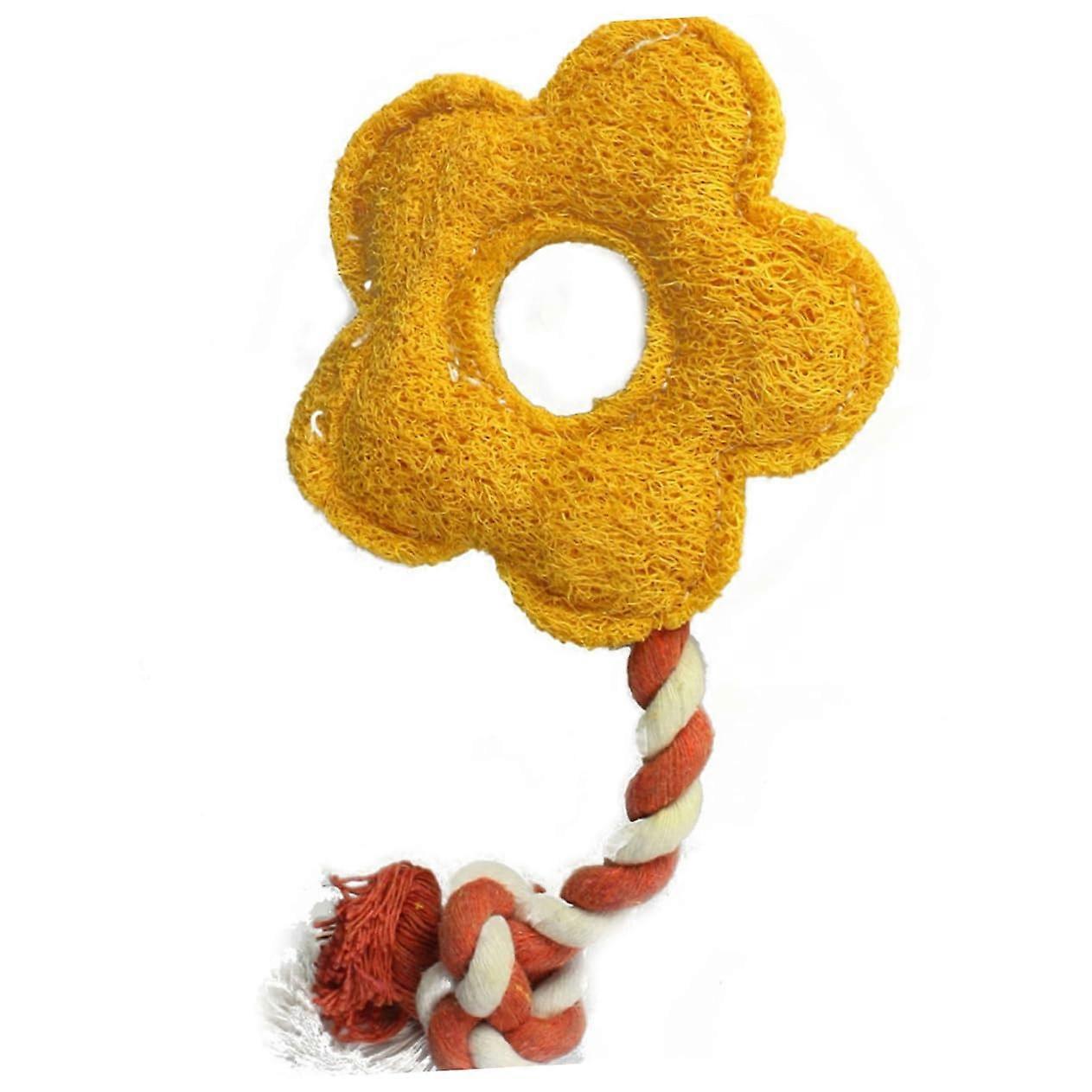 Interactive Training Toy for Dogs and Cats - 2pcs Loofah Flower Shaped Molar Chew Toy in Random Colors, Durable Material