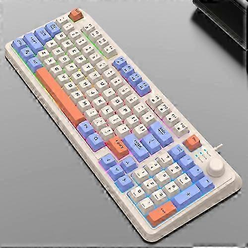 XUNFOX K82 Three-colors 94-Keys Blacklit USB Wired Gaming Keyboard