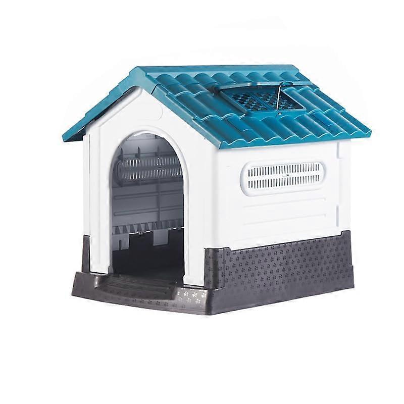 Plastic Kennels For Seasons Outdoor Dog Kennel With Toilet Rain Protection Blue Medium TC For Large Medium Small Dogs