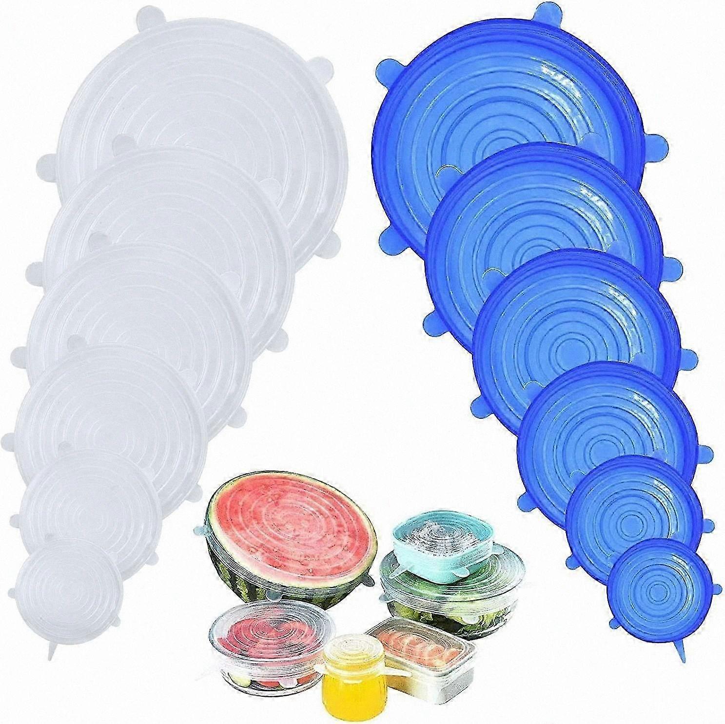 Reusable Silicone Stretch Lids for Food Storage, 12-Pack Multi-Size Covers