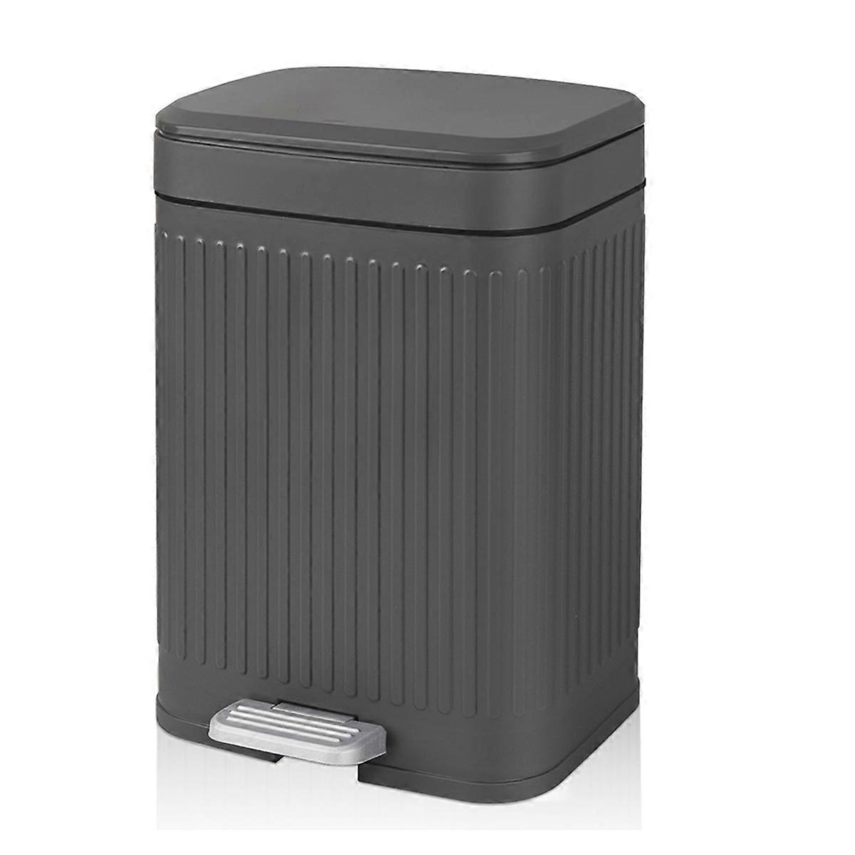 Small Bathroom Trash Can with Lid 2.1 Gallon Soft Close Step Slim Garbage Can Waste Bin for Office,