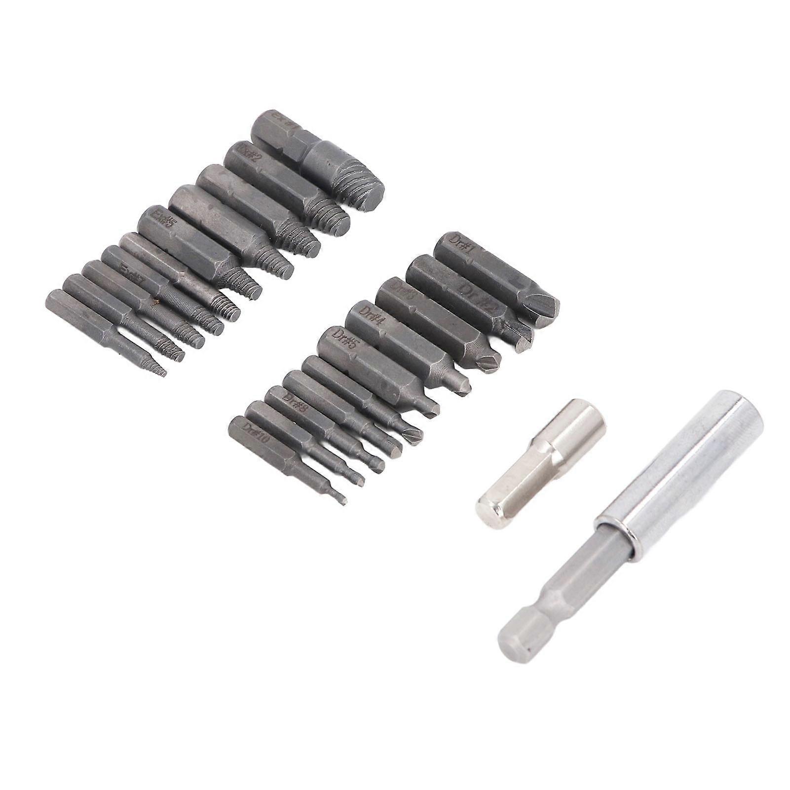 22PCS High Speed Steel Broken Bolt Remover & Screw Extractor Kit