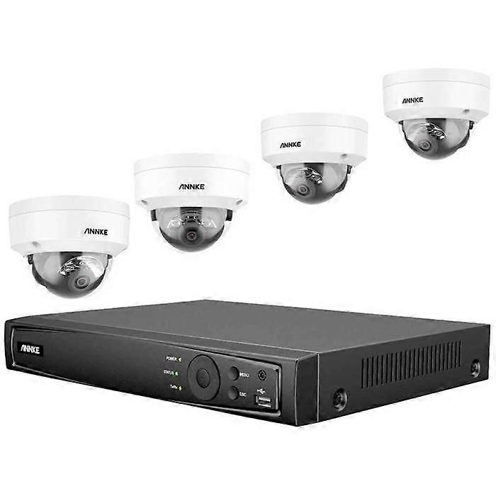 Annke N48PAW + I91DG * 4 + 2T Ethernet IP Set per telecamera di sorveglianza 8 canali con 4 telecamere 4096 x 3072 pixel