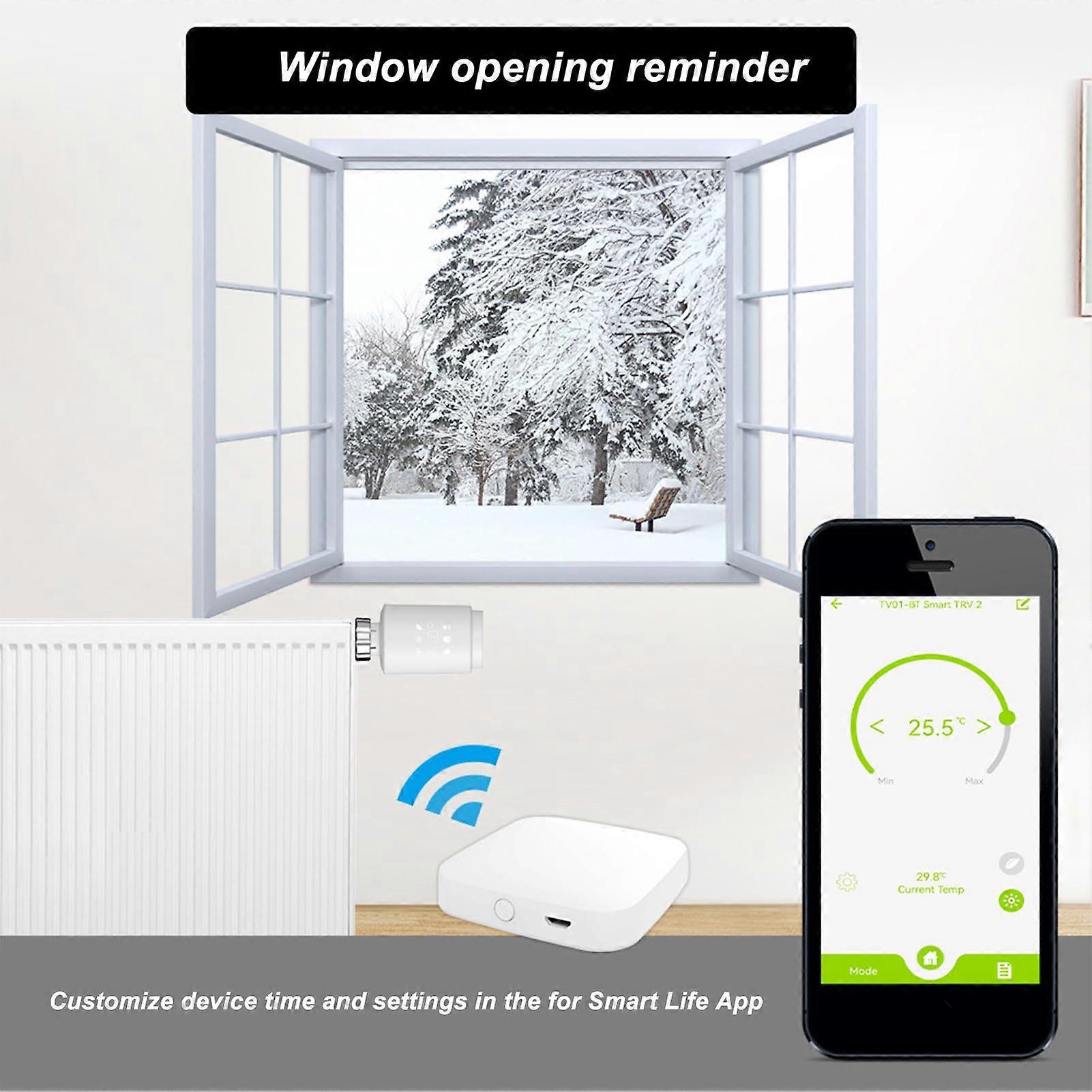Smart Thermostat Radiator Valve LED Display 5-30℃ APP Control
