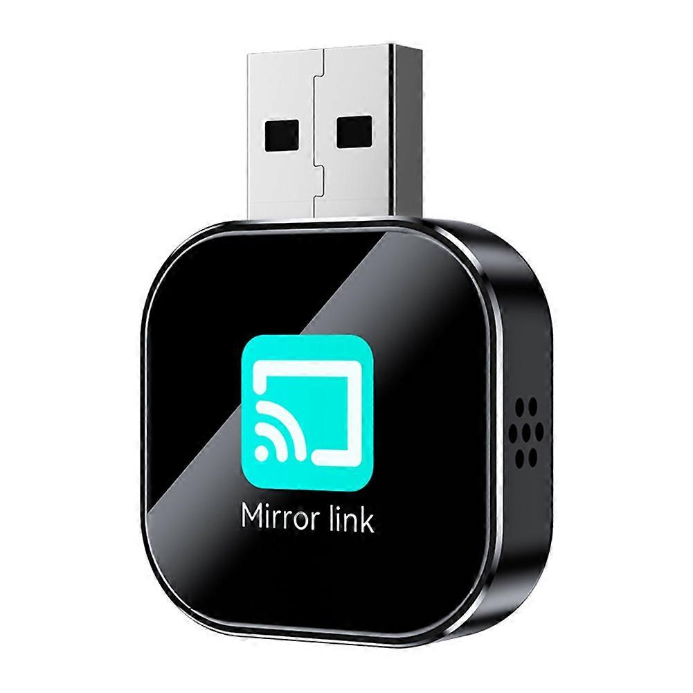 2in1 CarPlay Mirror Link Android Auto Adapter Bluetooth 5.0 Wired to Wireless CarPlay USB Plug and Play Black