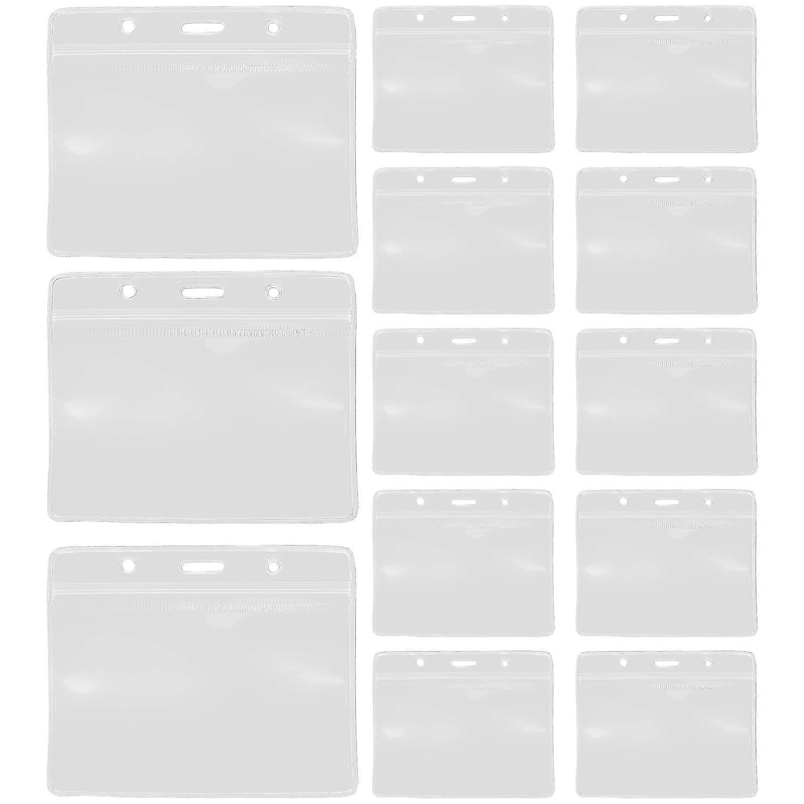 Horizontal Badge Holder Clear PVC Card Protector for Staff and Students 50 Pieces Assorted Color