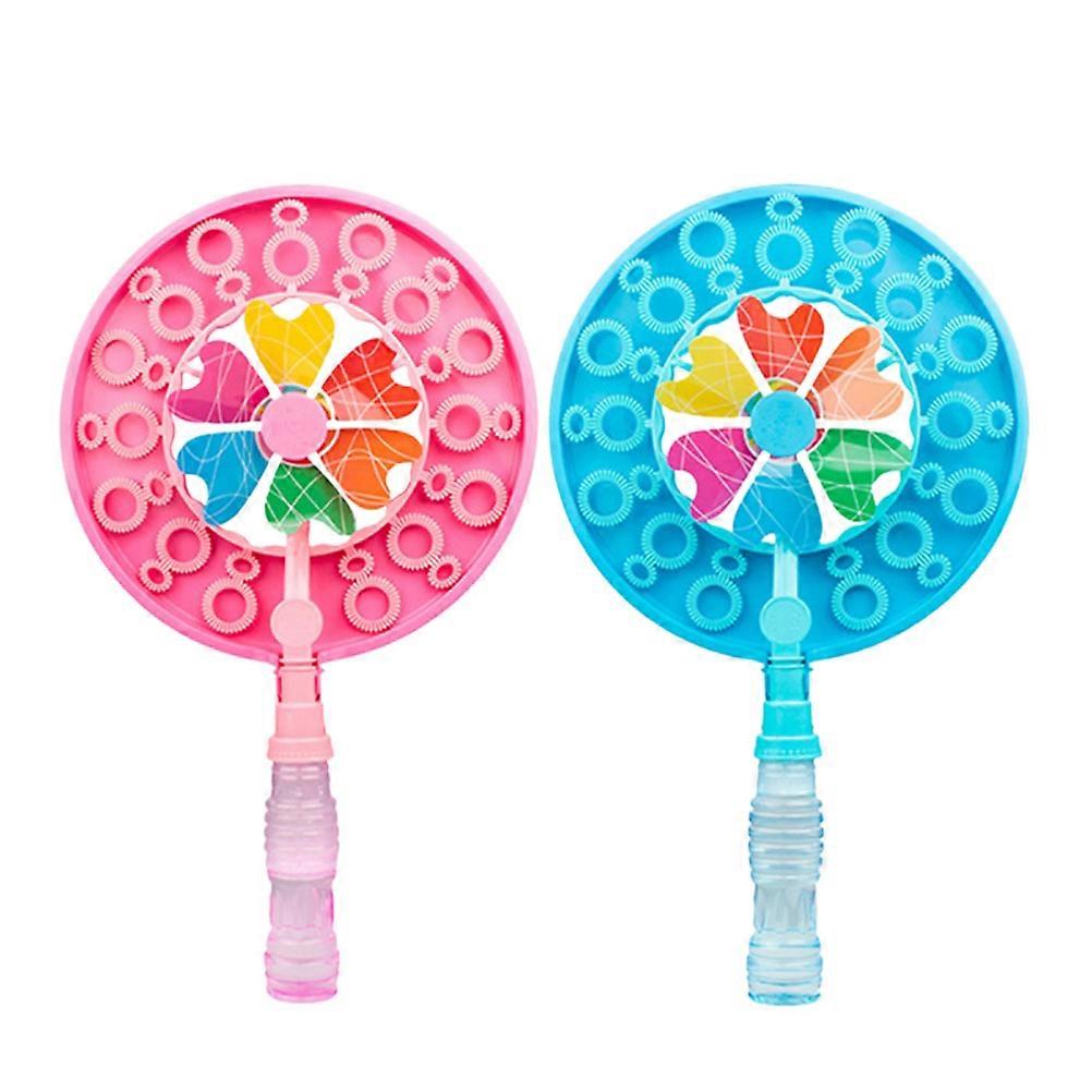 Cartoon Bubble Wand Toy Set for Playing with Plastic 2 Windmill Machines