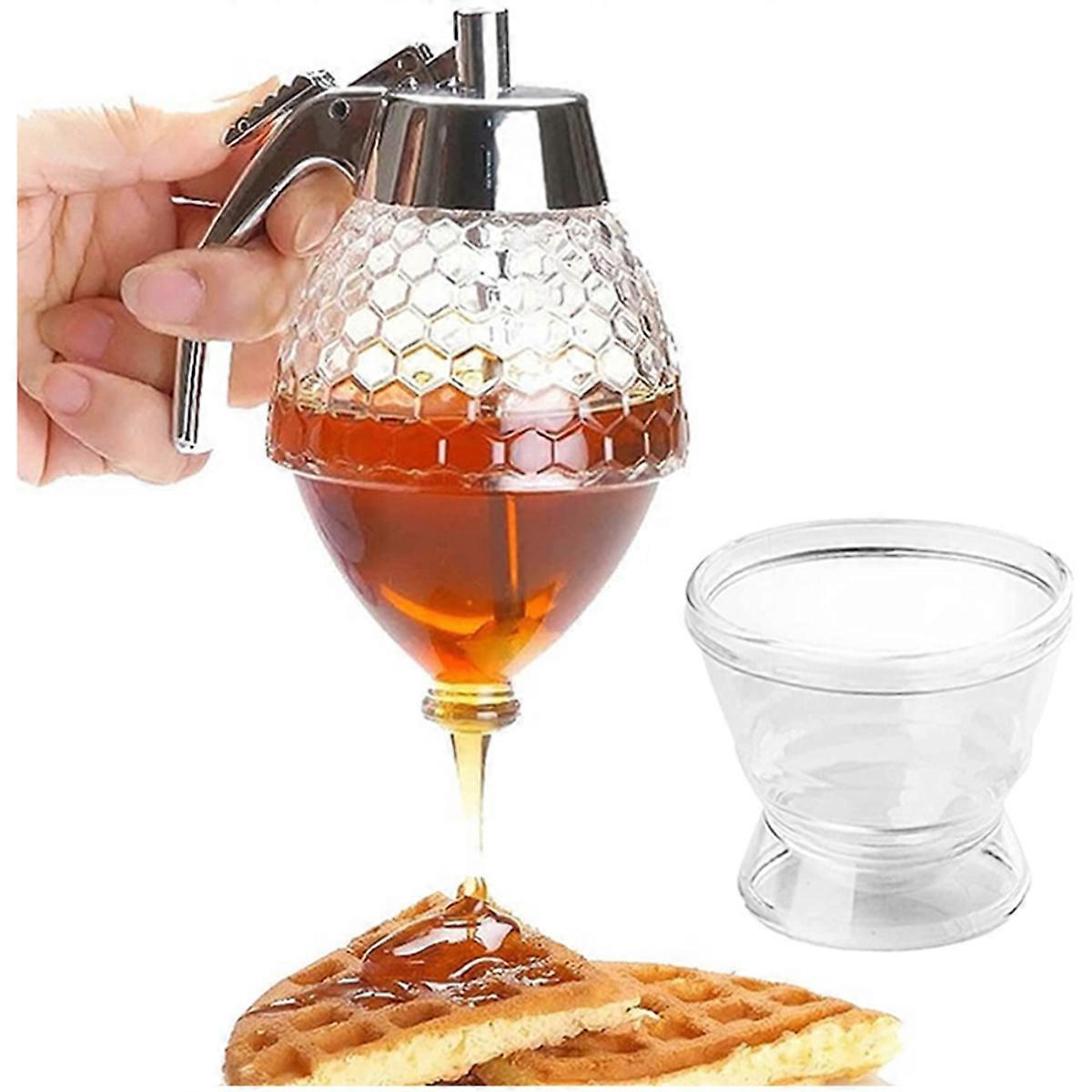 New Juice Syrup Cup Bee DripDispenser Kettle Kitchen Accessories Honey Jar Container Storage Stand