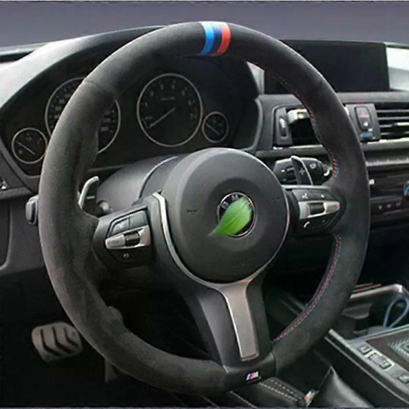 Customized Car Steering Wheel Cover Suede Braiding Suitable for BMW F87 M2 F80 M3 F82 M4 M5 F12 F13 M6 F85 X5 M F86 F33 X6 M F30 M Sport