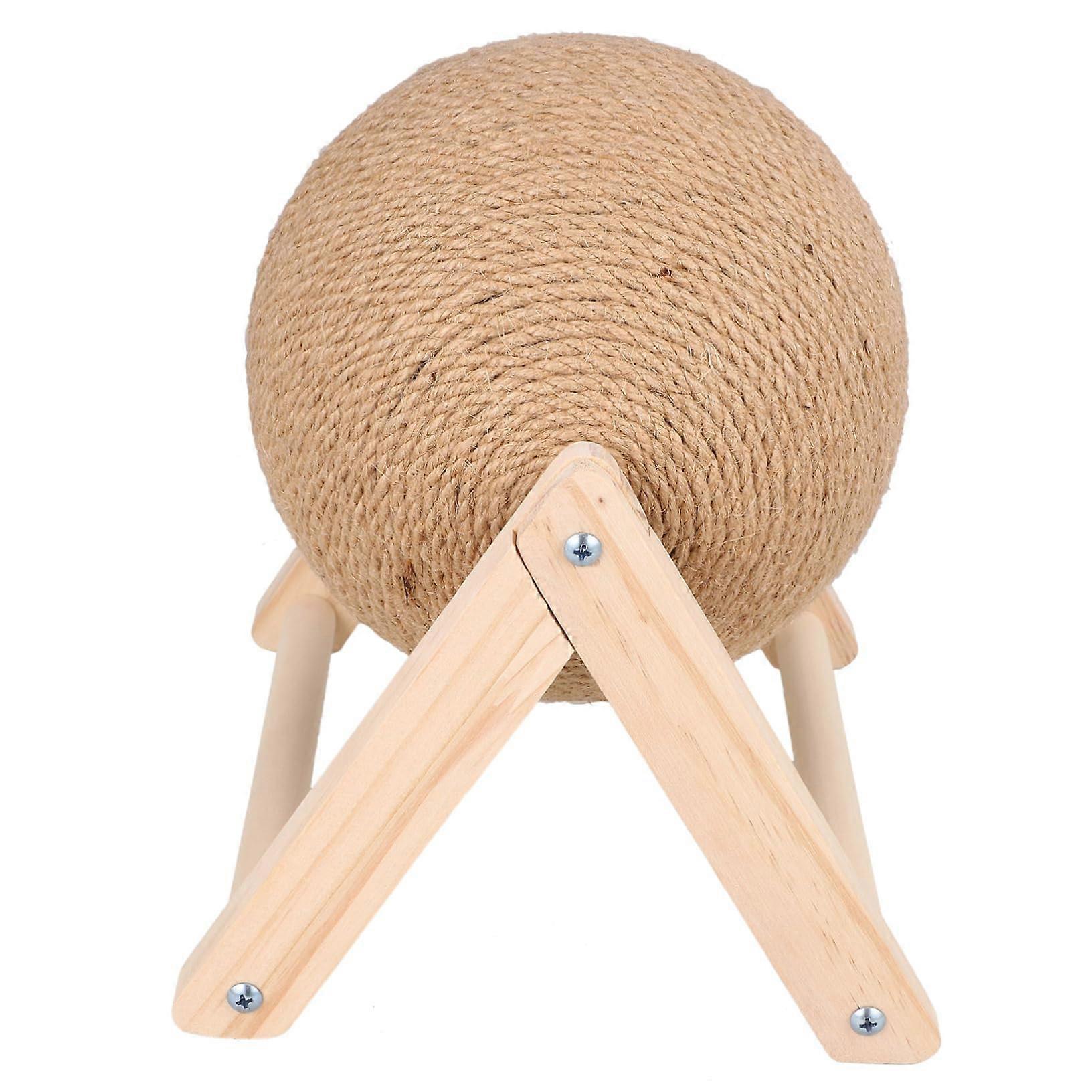 Cat Scratcher LShaped Scratching Ball Round Cardboard Base Medium Size Sisal Toy For Kitten Training