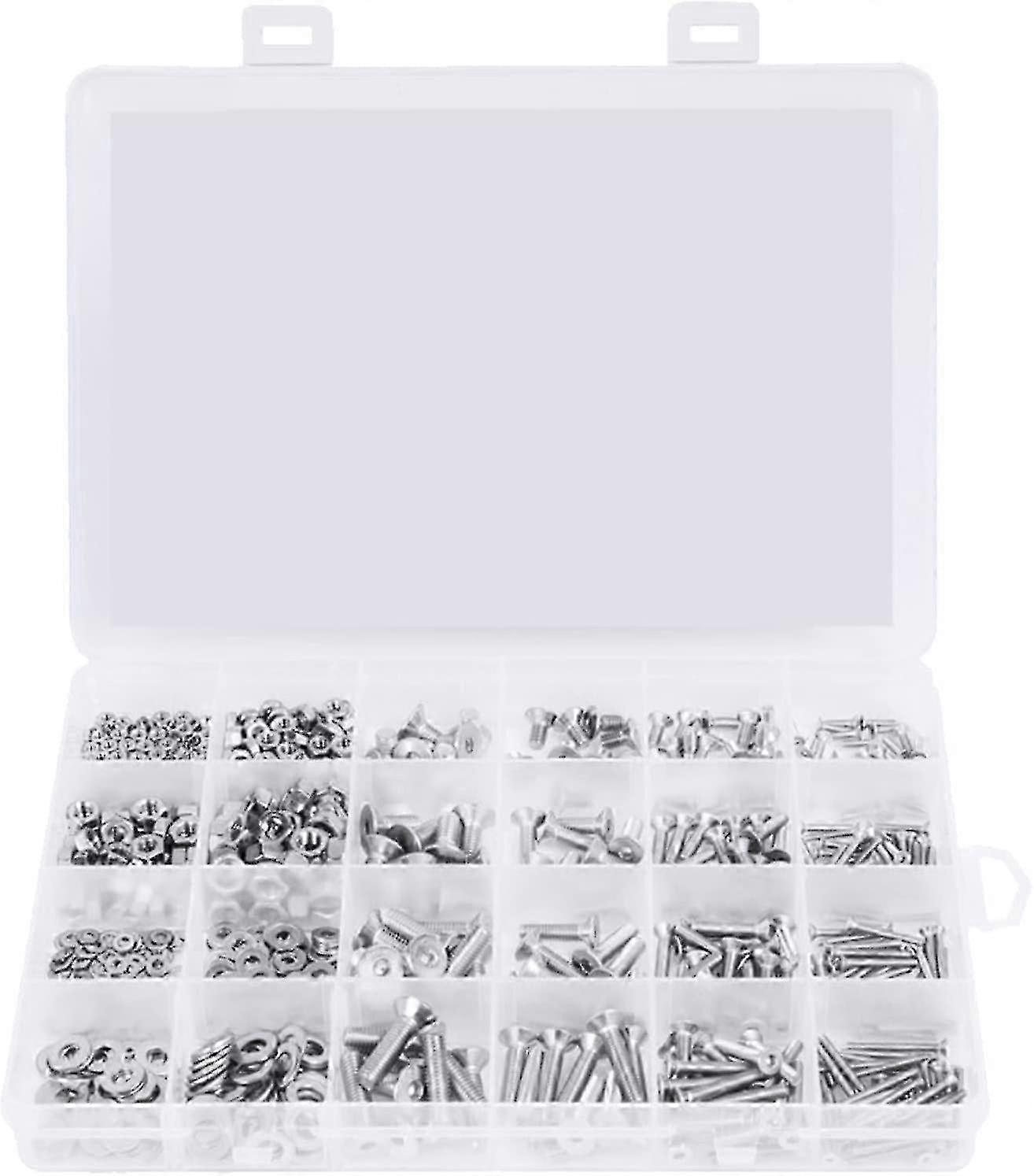 2025 Classic Bolt 880Pcs 304 Stainless Steel Countersunk Hex Head Combination Bolt M2 M3 M4 M5 Hex Nut Washer Screw Combination Kit