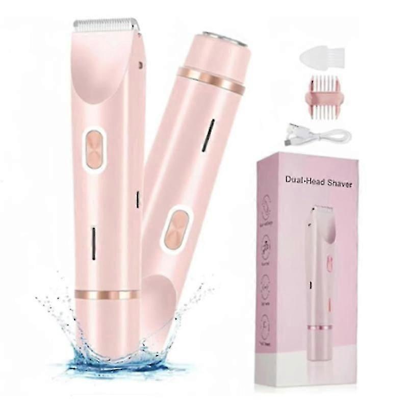 双头剃须刀女式电动比基尼修剪器湿干脱毛