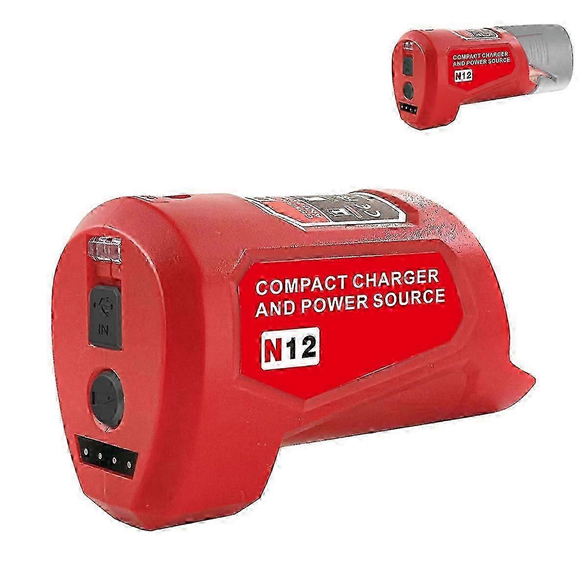 N12 Battery Power Source Adapter compatible with Milwaukee 12V M12 Battery