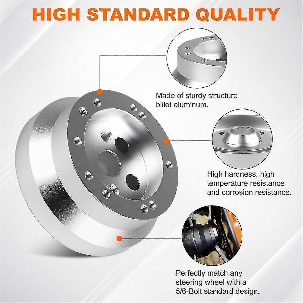 Universal Steering Wheel Hub Adapter for 1969-1994 Models - 5 & 6 Hole Billet Short Hub Connector Car Parts