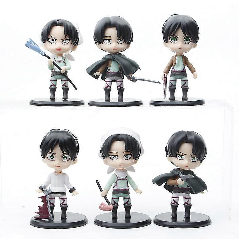 6pc Collectible Action Figures Attack on Titan Characters Cake Topper 10cm