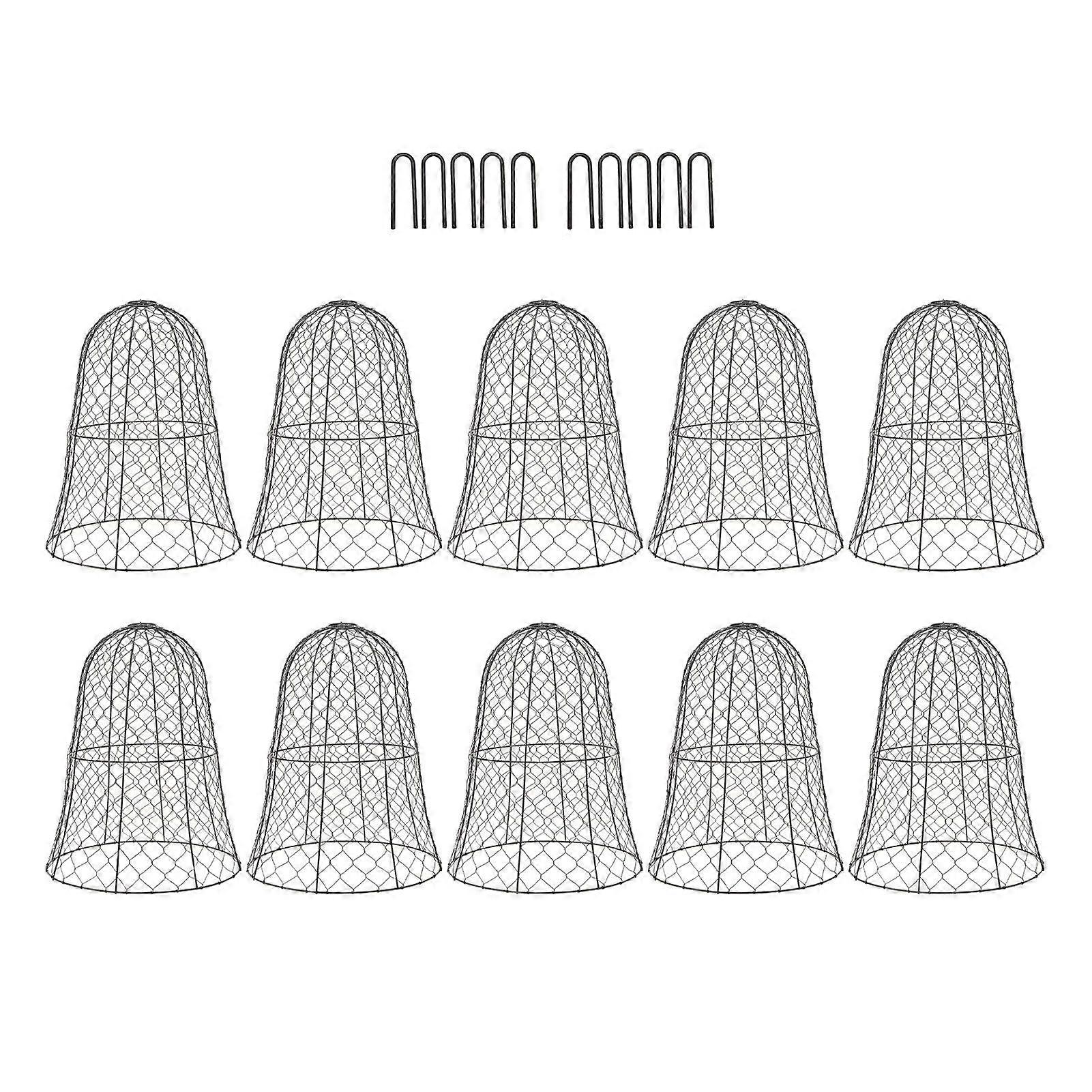 10 Packs Black Garden Chicken Wire Cloche Thickened Construction Plant Protector Cloche Cover