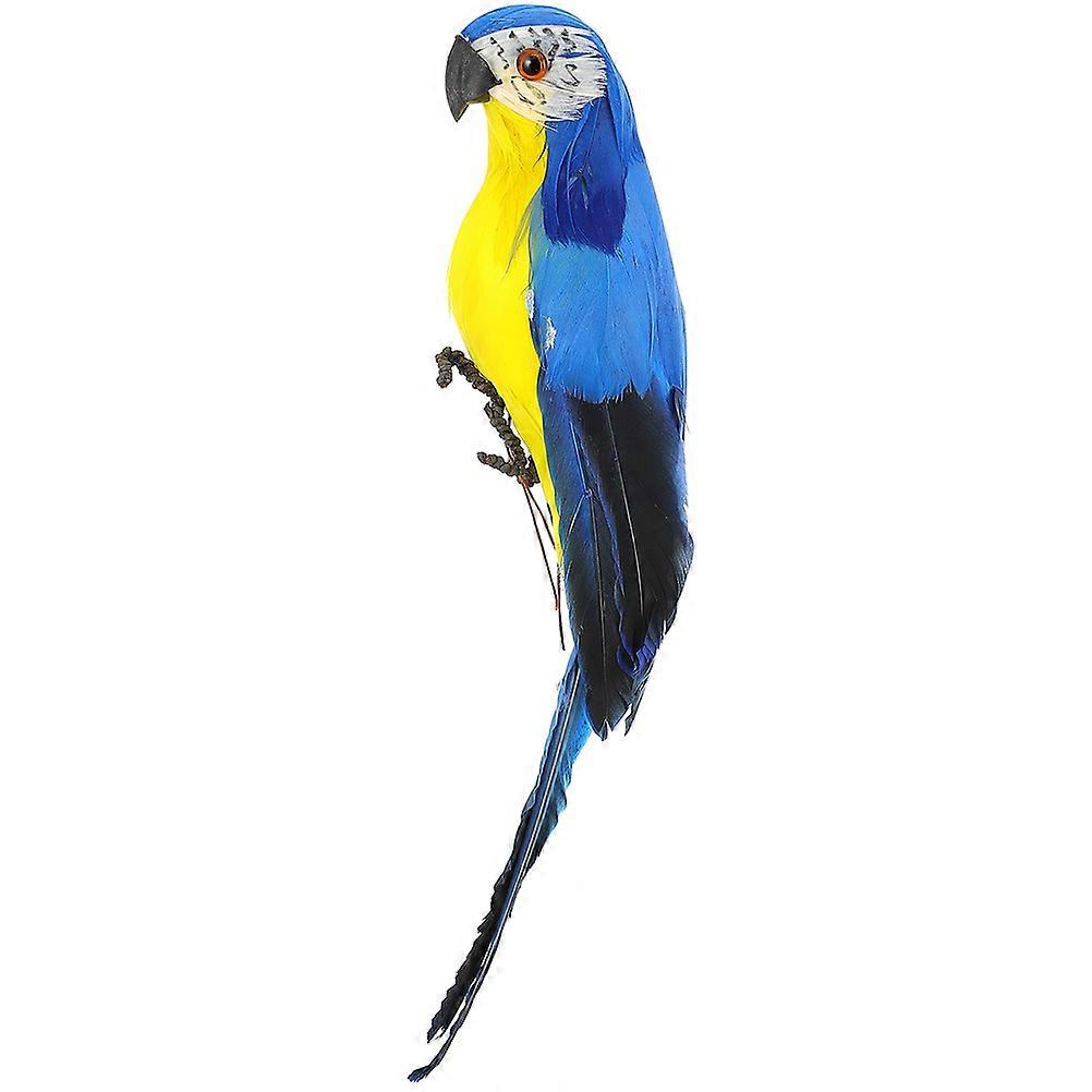 Simulation Parrot Ornaments Artificial Bird for Decoration 4Pcs Blue Models
