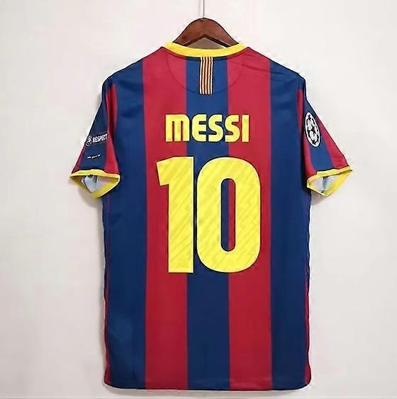 Barcelona 2010-11 Home Jersey Retro Version Messi Number 10 David Villa No. 7 Fan Edition Quick Drying Sports 3d Printed T-Shirt