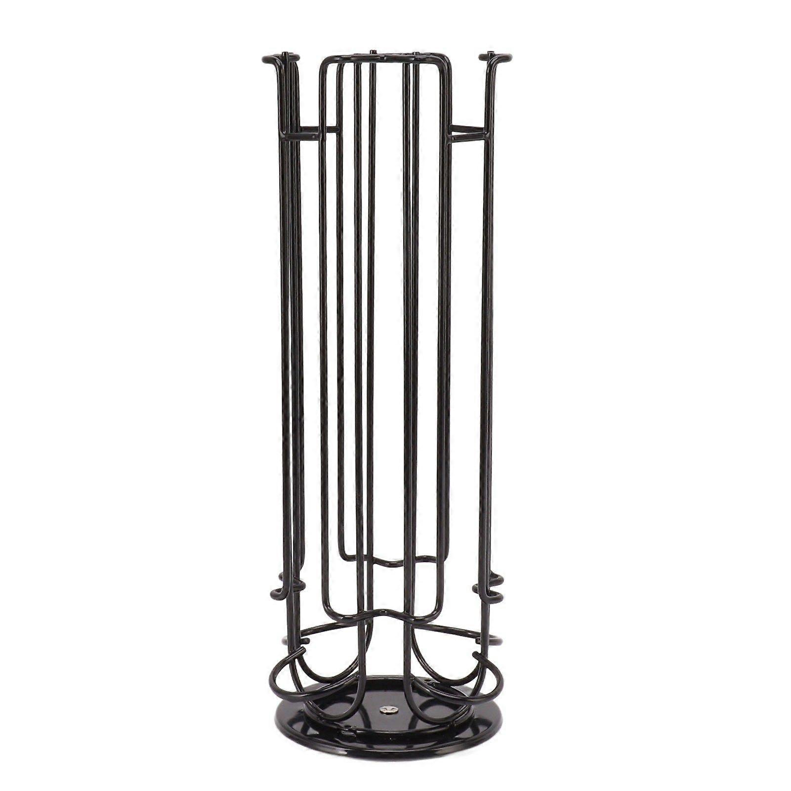 Coffee Capsule Holder for 24 Coffee Pod 360 Degree Rotating Coffee Pod Carousel Storage Display Rack Stand Black