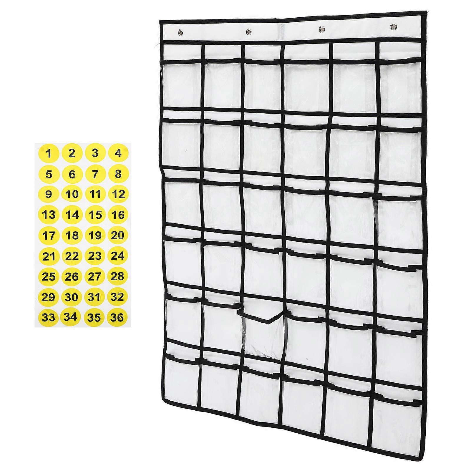 Classroom Phone Organizer Classroom Pocket Chart for Cell Phones Dormitory Double Stitching Material for Organization 1Set