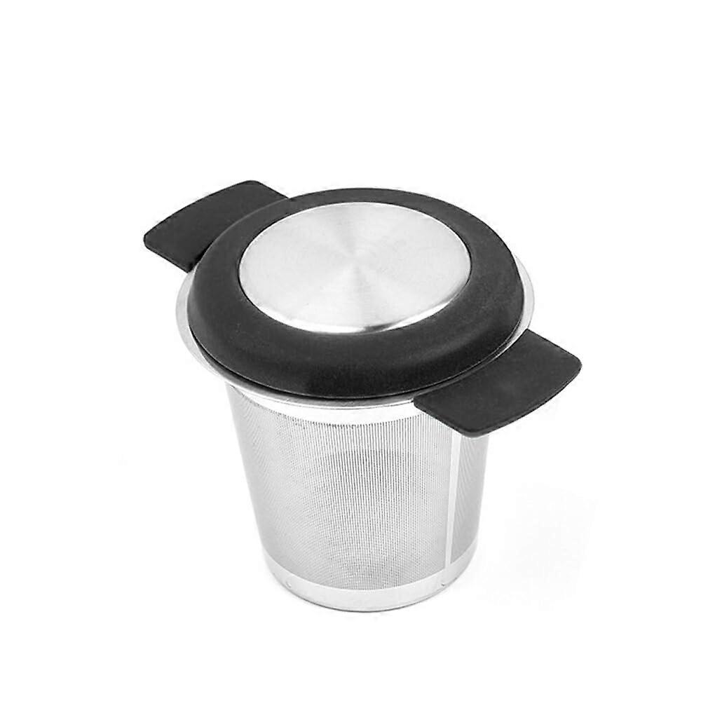 Stainless Steel Tea Strainer Loose Leaf Mesh Filter Double Layer Drainer Skimmer Infuser Sieve For Teapot Black