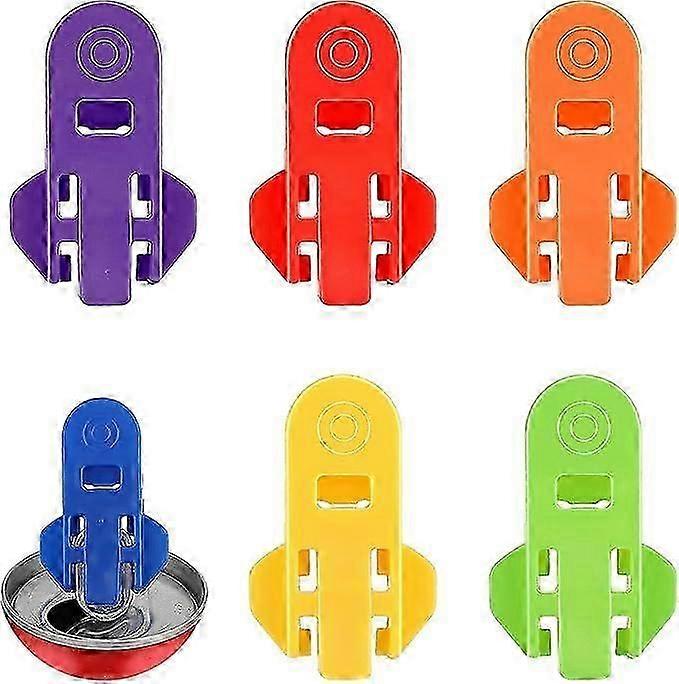 6-Pack Manual Can Opener with Colourful Leak-Proof Covers for Beer and Soda Cans, Easy to Use