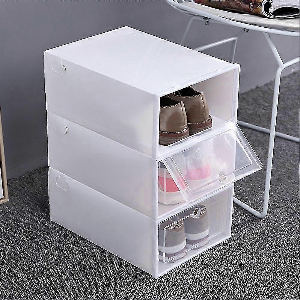 Transparent Stackable Shoe Storage Box Dustproof Organizer Case for Household Use 33x23x13cm