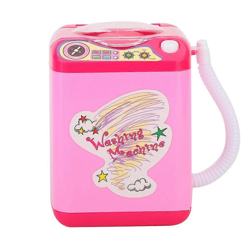 Mini Simulation Washing Machine Electric Make Up Brush Washing Machine (Pink)