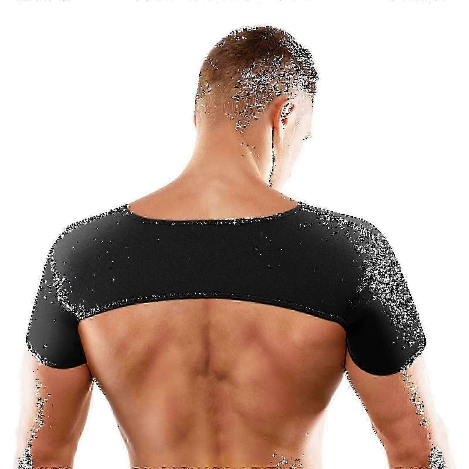 Outdoor Sports Compression Shoulder Brace - Double Support Sleeve with Warm Protection, Size Chart S to XL