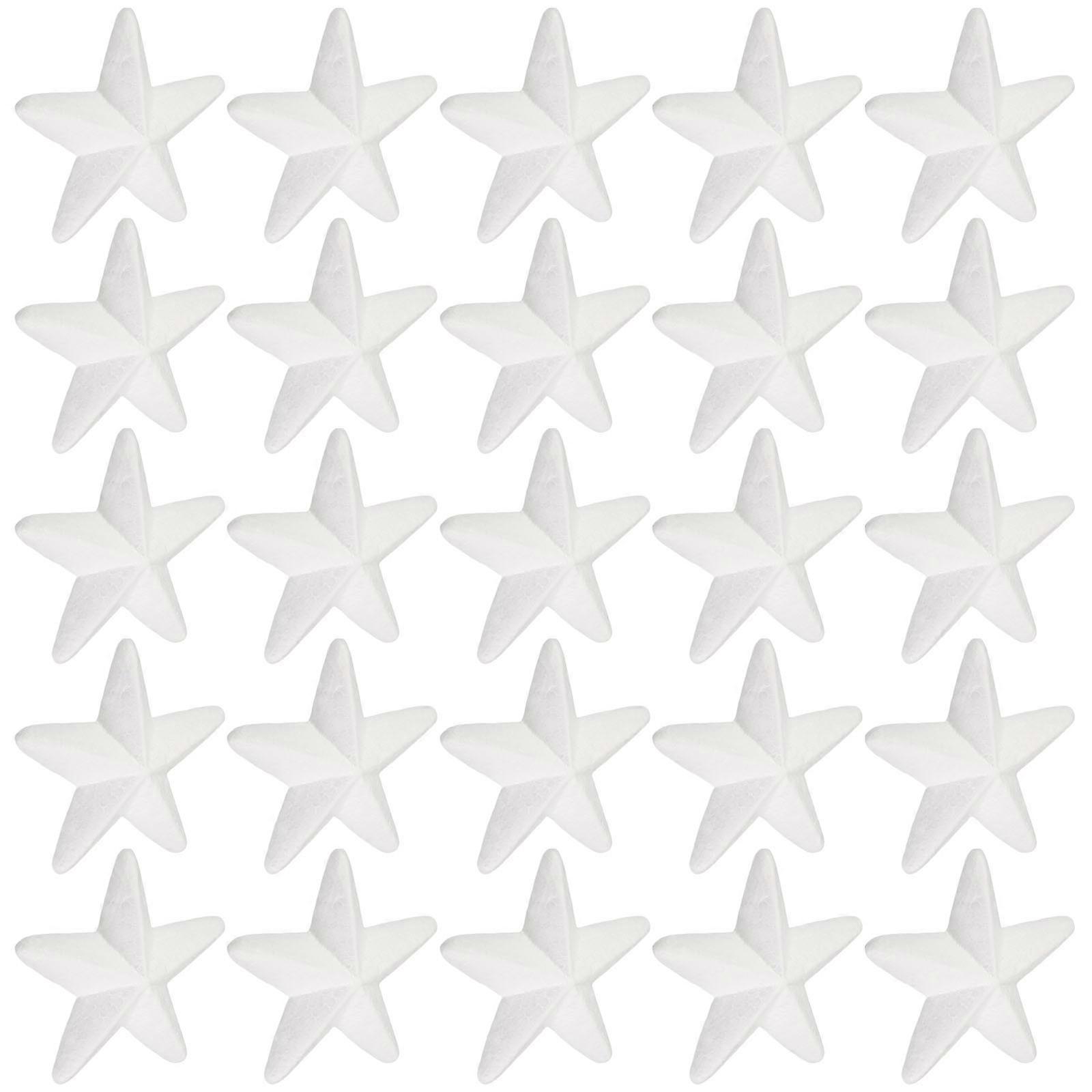 Craft Foam White Foam Stars Five-Pointed Star for Decoration 40Pcs