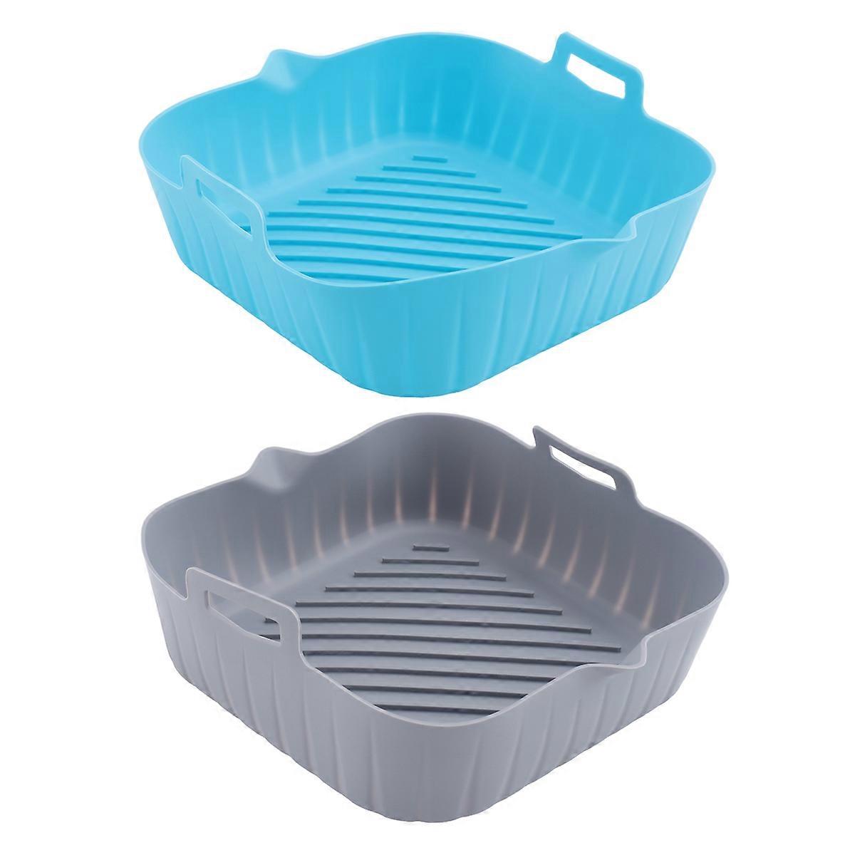 2Pcs Large Air Fryer Silicone Liner Pot Reusable Air Fryer Basket