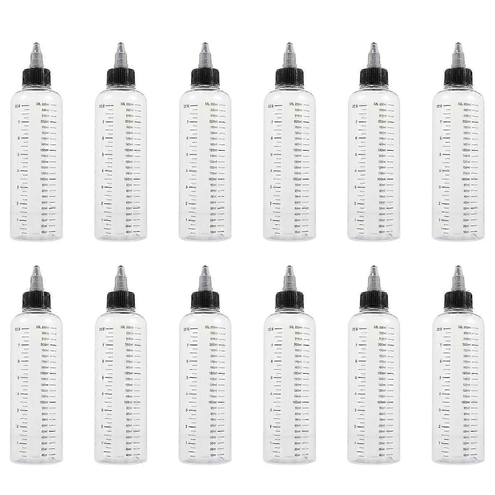 12Pcs Plastic Squeeze Dispensing Bottles Scale Squeeze Bottles Liquid Bottles