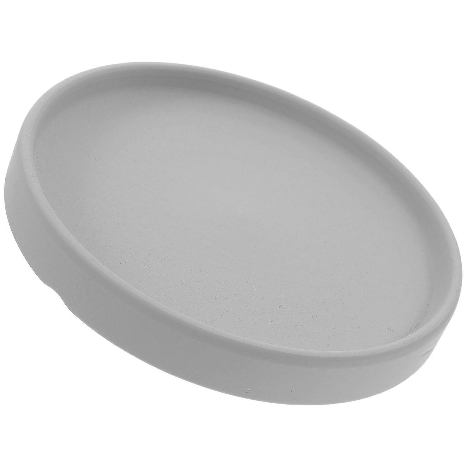 Ceramic Flowerpot Tray Plant Pot Base for Decoration 2Pcs Grey Surface