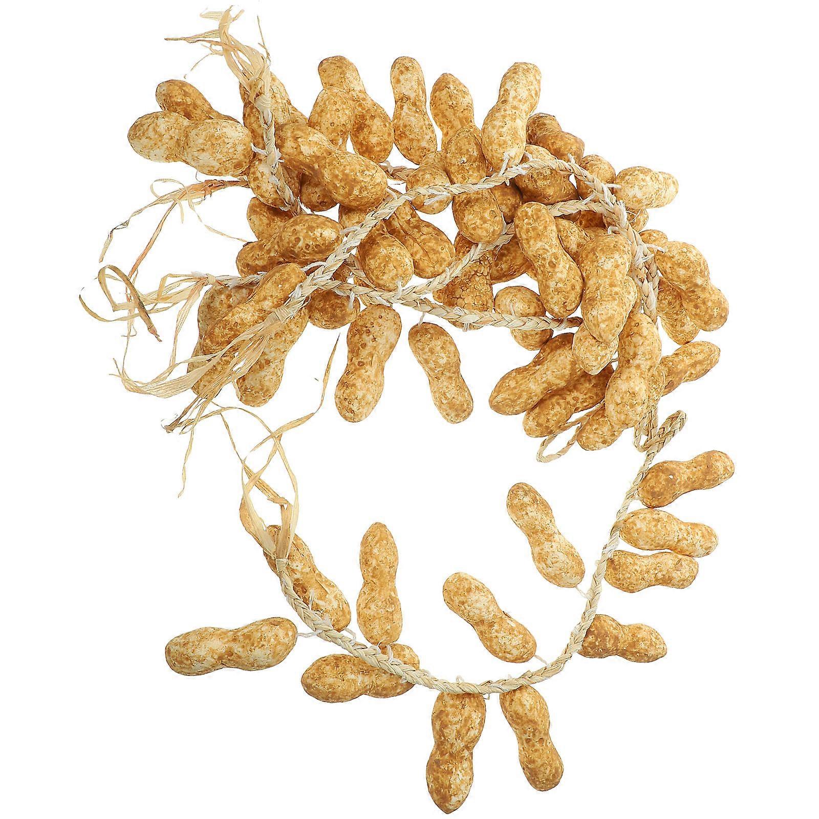 Photo Props Of Simulated Peanut String Decor For Students And Restaurants In Khaki Color 25 Pcs