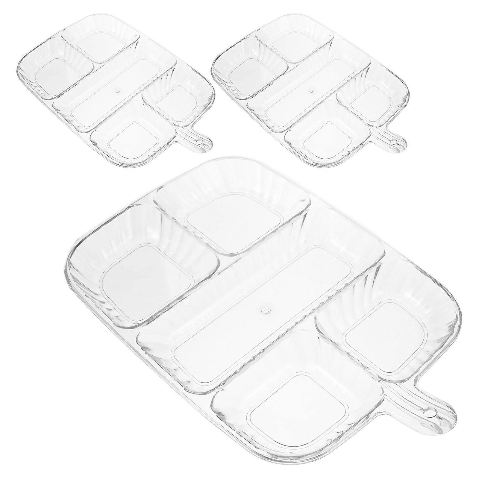 Divided Serving Dish For Everyday Use Snack Storage 26.00X16.80X2.00CM Modern Sleek 3Pcs