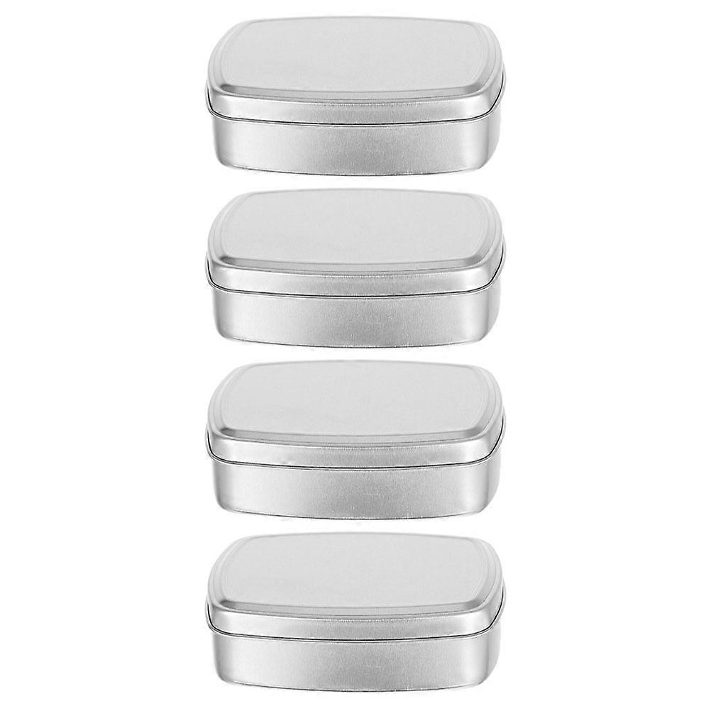 16Pcs Silver Aluminum Cream Can for Storage Square Container Bottles